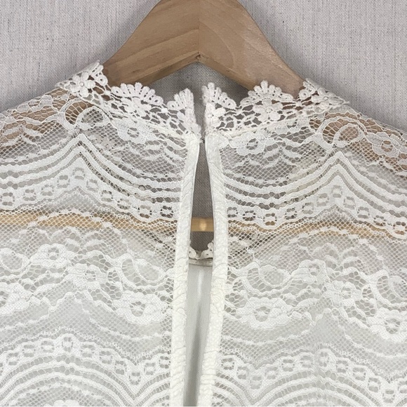 City Triangles~NWT~Sleeveless High Neck Ivory Lace‎ Mini Shift Dress~Sz 2XL - Picture 7 of 14